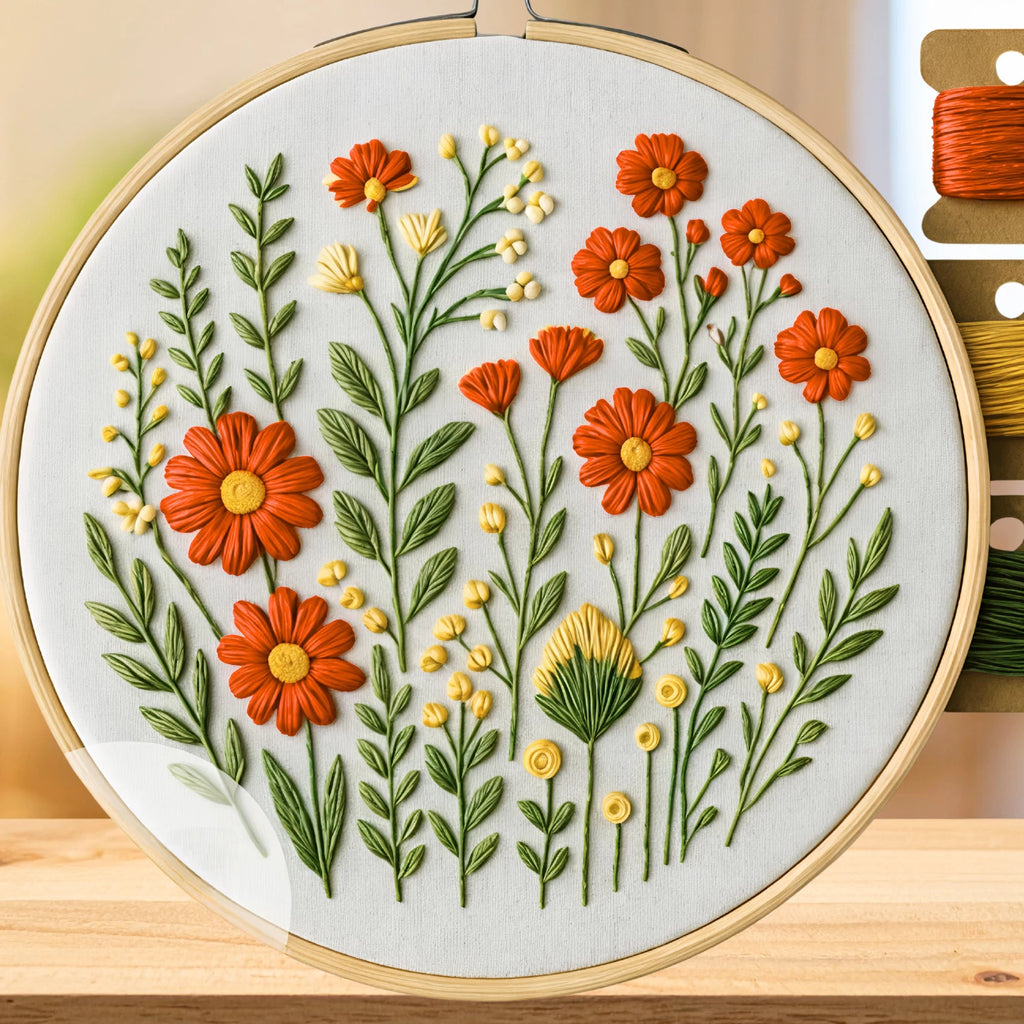 DIY Embroidery Kit Flower Garden