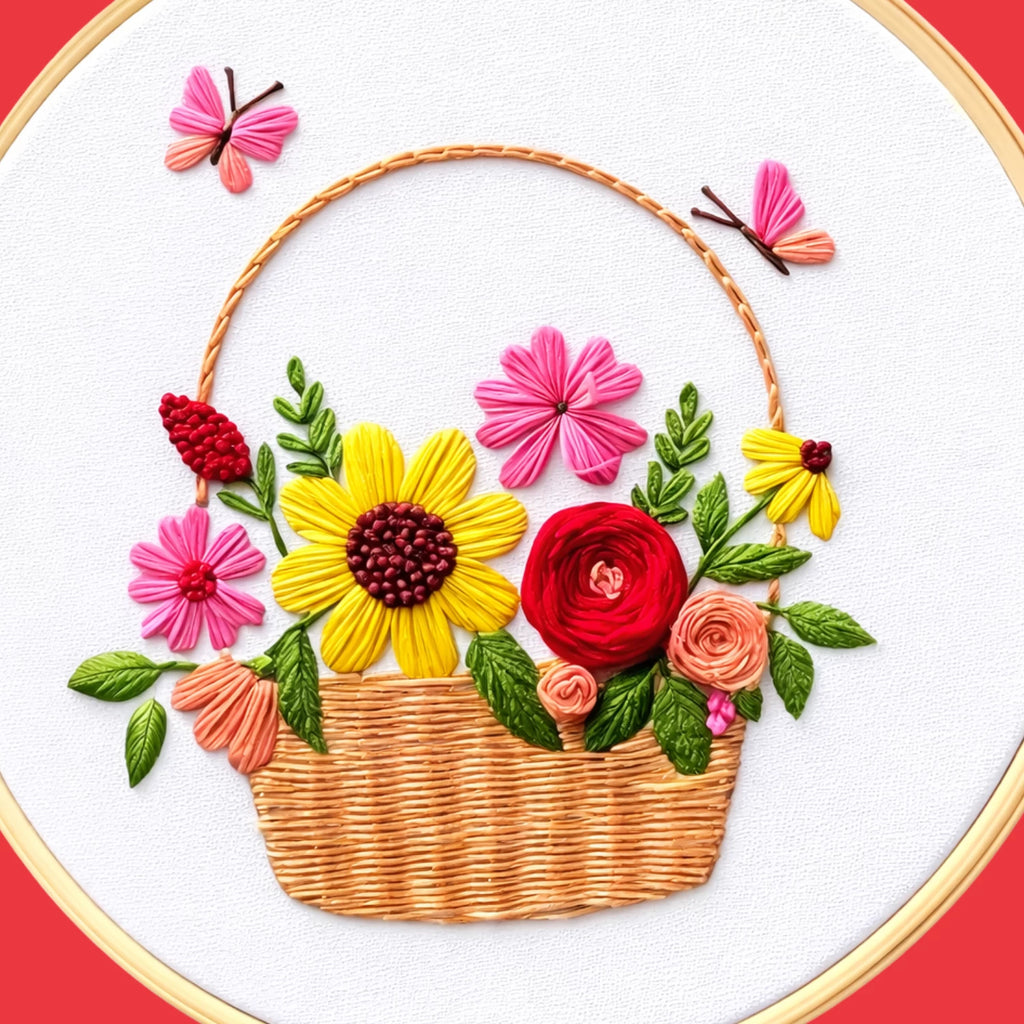 Embroidery Kit Flower basket