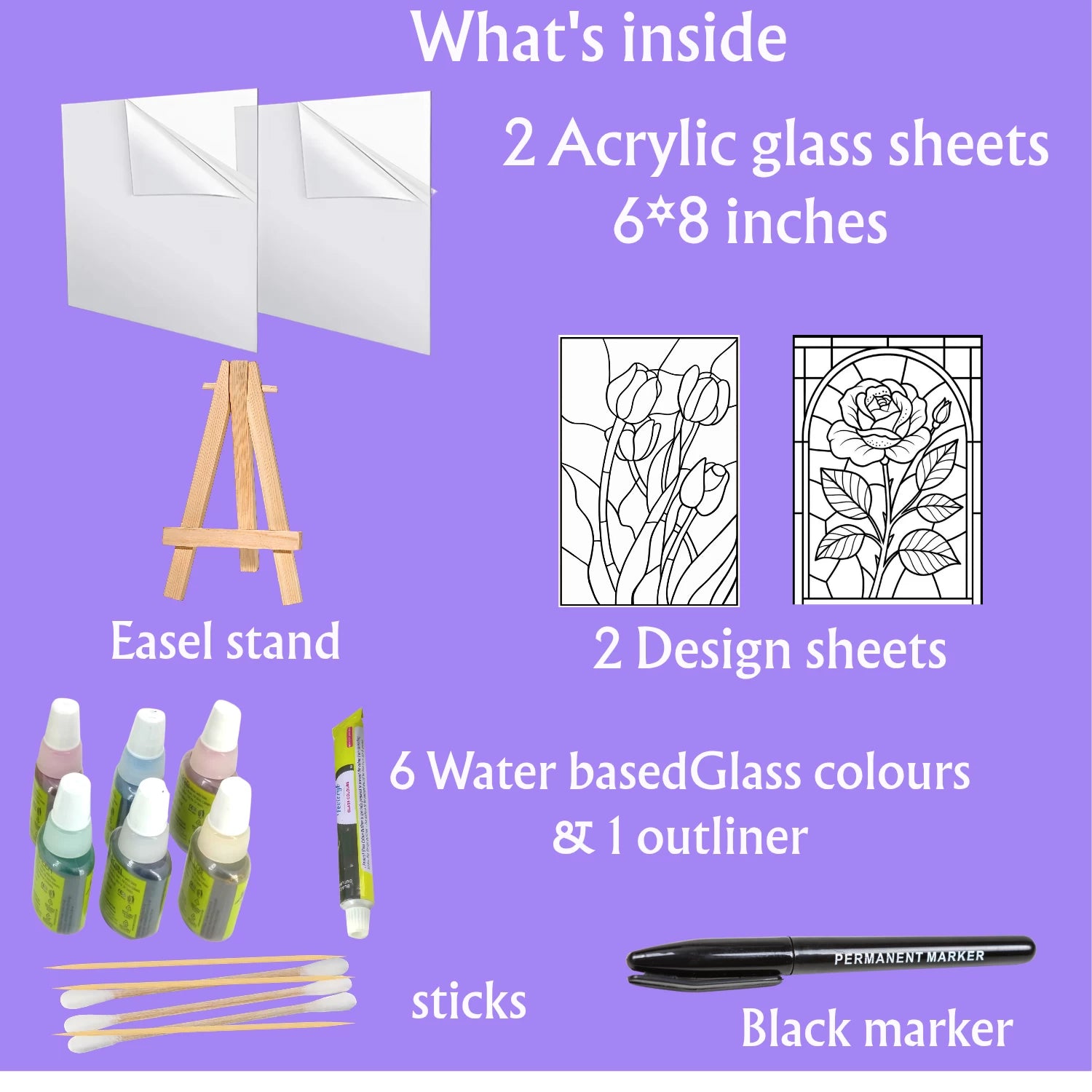 Glass Painting Kit- Flowers