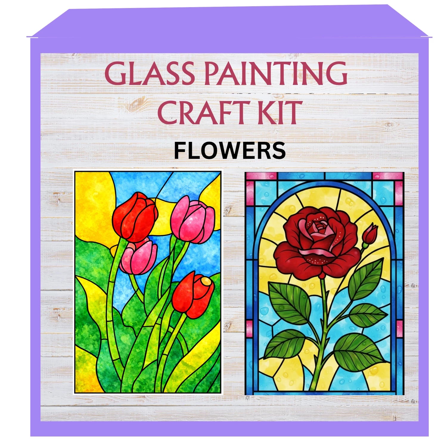 Glass Painting Kit- Flowers