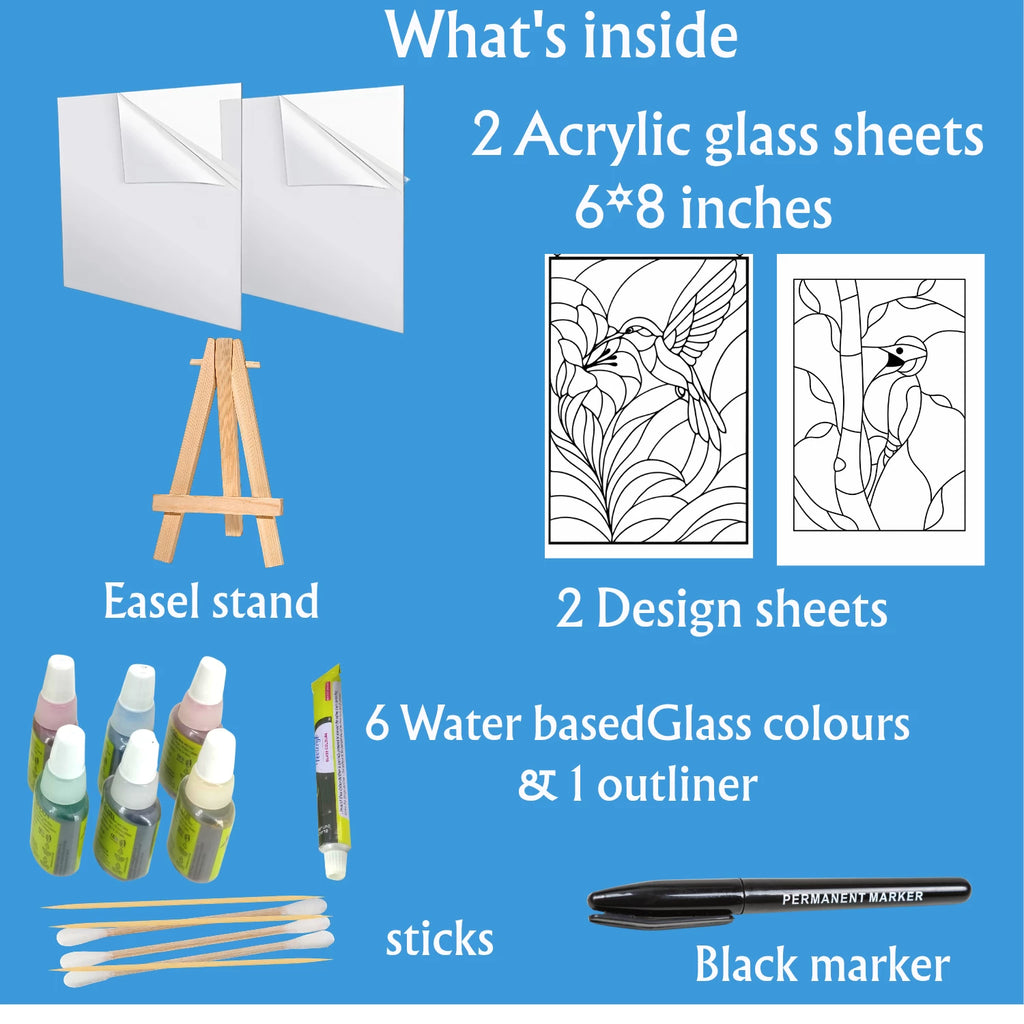 Glass Painting DIY Kit-Birds