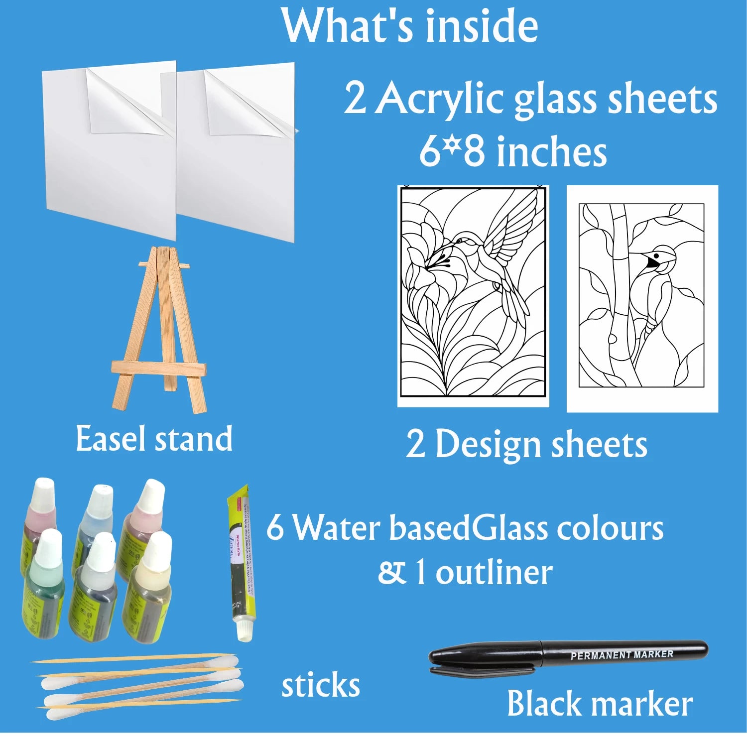 Glass Painting DIY Kit-Birds