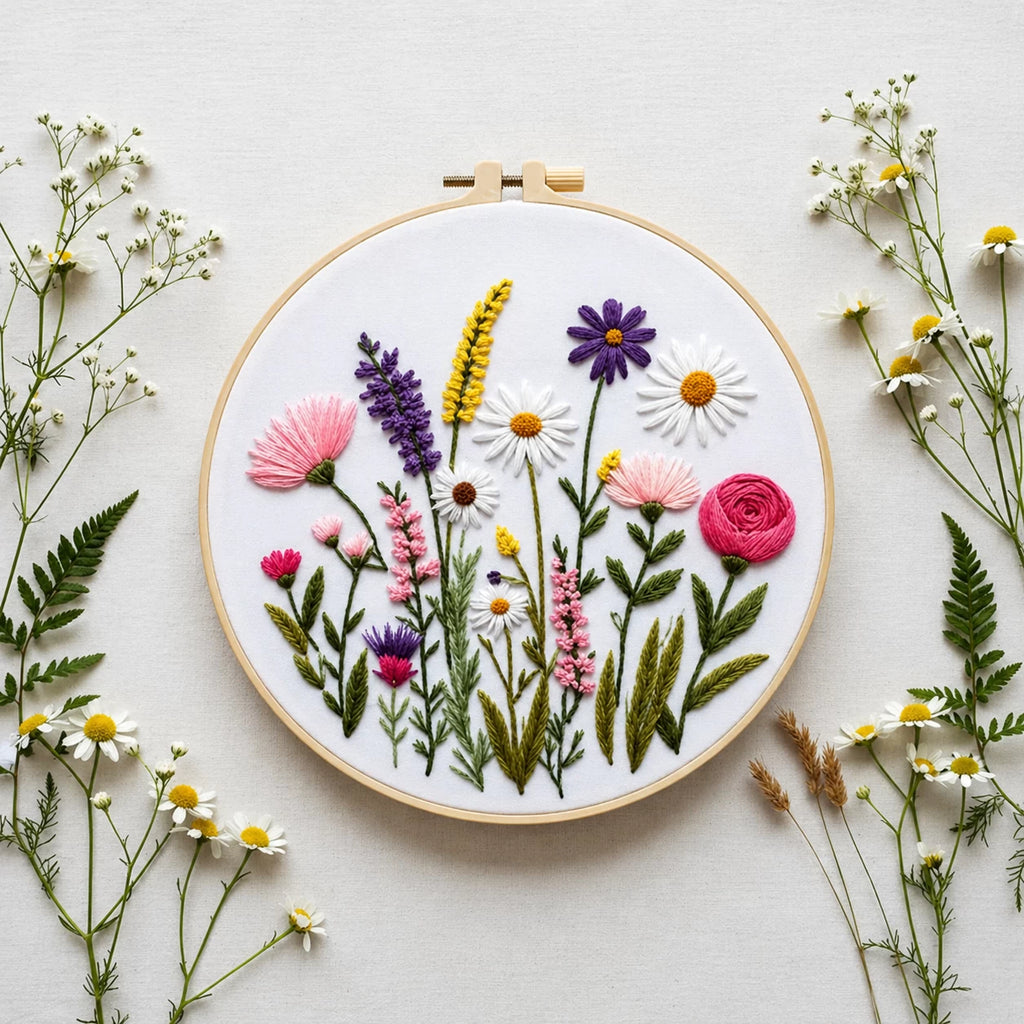 Flower garden Embroidery kit level 2