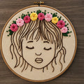 Embroidery kit -Floral girl