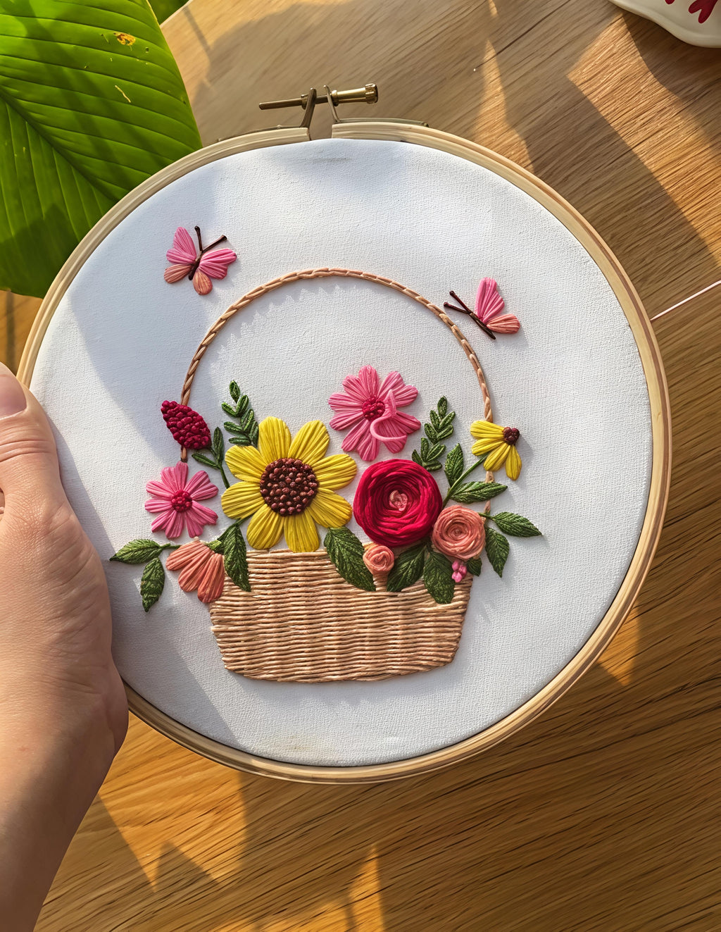 Flower basket Embroidery diy kit